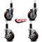 Service Caster 4'' Maroon Poly Wheel Swivel 1-1/4'' Expanding Stem Caster Set 2 Brakes, 4PK SCC-EX20S414-PPUB-MRN-2-TLB-2-114 - alternate 4